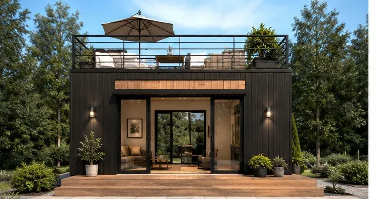 Modell Skyline Deck von 1A Tinyhouse – Frontansicht