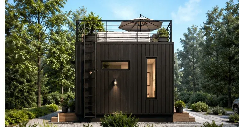 Modell Skyline Deck von 1A Tinyhouse – Seitenansicht